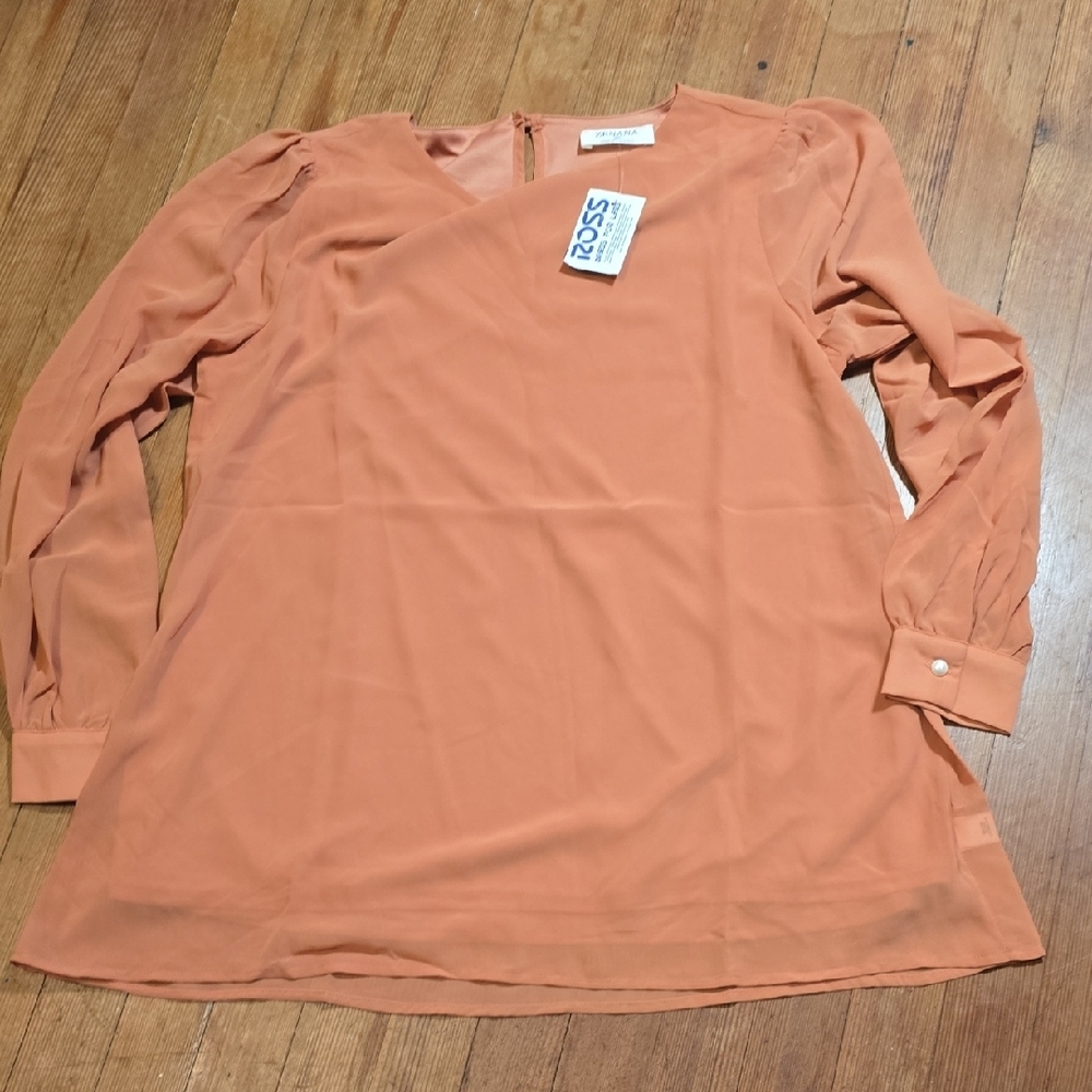 Zenana Outfitters Orange Relaxed Long Sleeve Tunic